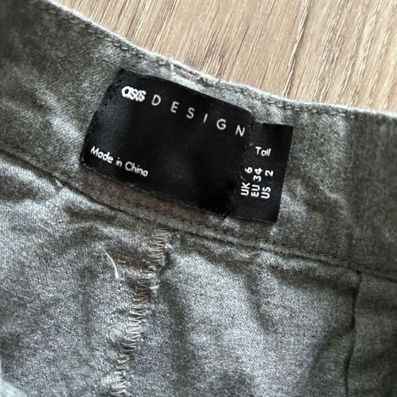 ASOS Gray Wide Leg Pants with High-Waisted Design - Picture 5 of 8